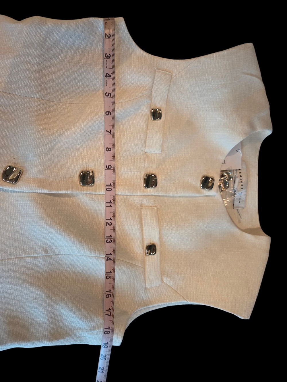 NWT Endless Rose Cream Vest with Gold Accents And Matching Shorts Set. Large. - Picture 11 of 13